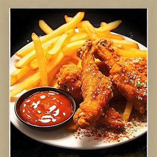 Alitas de pollo más patatas