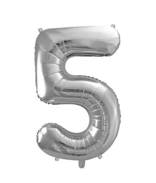 Cyferka 5 z helem ( srebrna )