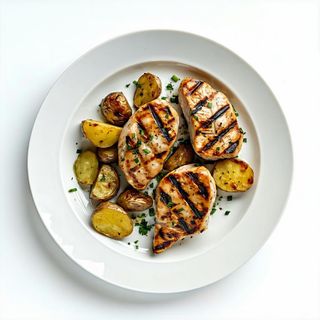 88A - Pollo con patate alla piastra