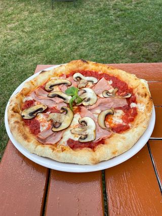 Pizza mozzarella prosciutto e ciuperci Ø32cm