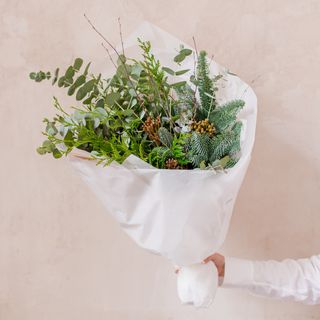 Ramo de verdes de invierno. Eucalipto, tuya, abeto y ciprés
