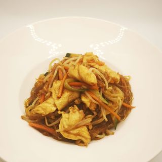 spaghetti di soia con pollo