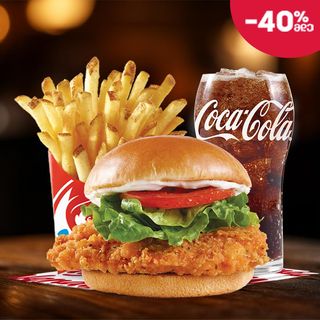 ცხარე ქათმის ბურგერის კომბო