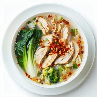 Zupa kimchi z kurczakiem