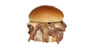 Brioche Pulled Pork + пържени картофки (300г)