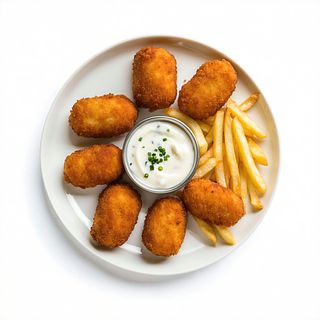 Croquetas Con Tortilla Y Ensalada