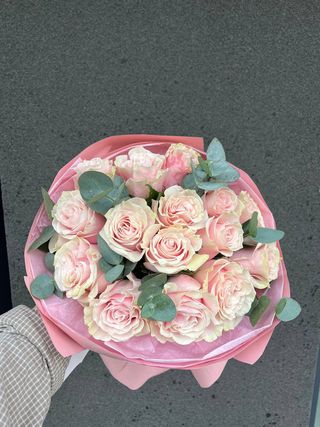 Bukiet 15 róż Pink Mondial (40cm)