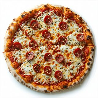 Pizza Butifarra y Pimientos Rojos