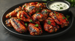 Alitas De Pollo Con Salsa BBQ