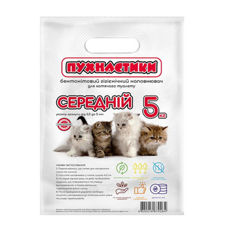 Наповнювач бентоніт Пухнастики середній 5кг