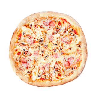 Pizza with ham and mushrooms / პიცა ლორით და სოკოთი
