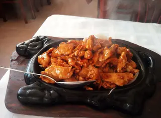 pollo con salsa picante