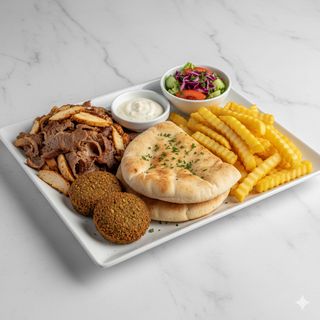 Döner Y Falafel Con Pan De Pita