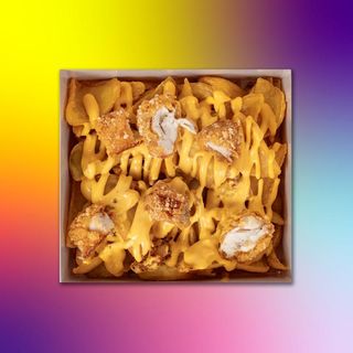 Patate Large Taglio Dippers con Strips di Pollo e Cheddar