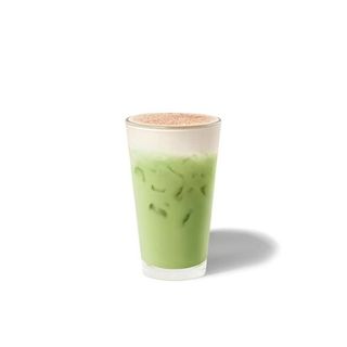 Gingerbread Cream Iced Matcha Latte