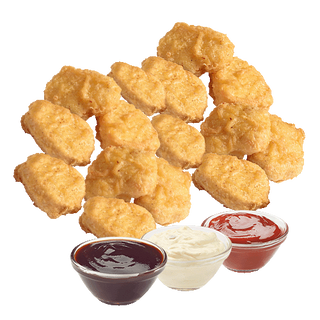 Пилешки хапки 15 броя + 3 соса