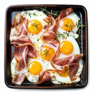 Plato estilo rotos de jamón ibérico
