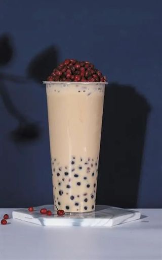 Milk tea con fagioli rossi
