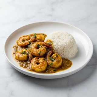 Gamba Curry Con Arroz