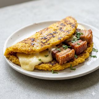 Cachapa Queso De Mano Y Cochino Frito