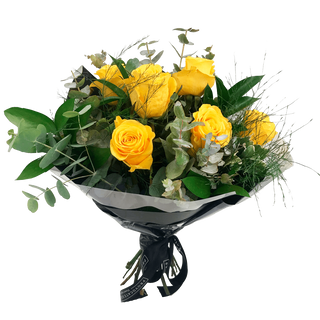 Ramo de 6 rosas amarillas variado 