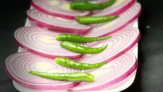 Onion Salad With Green Chillis