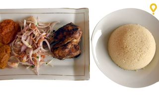 1/2 Poulet Piqué + Attiéké