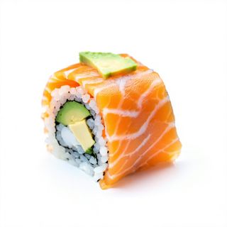 459. Rollito de salmón con aguacate y queso