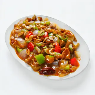 Chilli mushroom gravy - basmati riža
