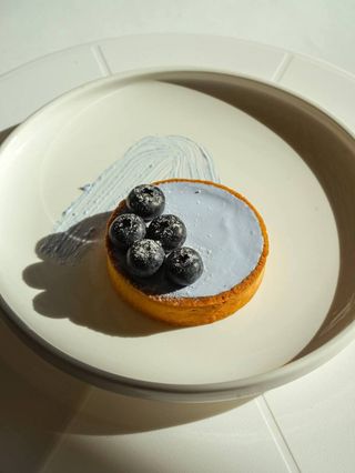 Blue cheese matcha tart