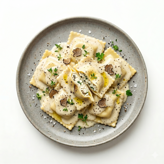 Ravioloni Con Crema De Tartufo