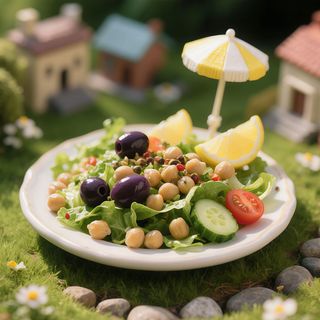 Ensalada Mediterránea de Garbanzos y Aceitunas