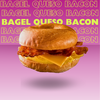 Bagel queso bacon