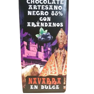 Chocolate Artesano negro 85% con arándanos