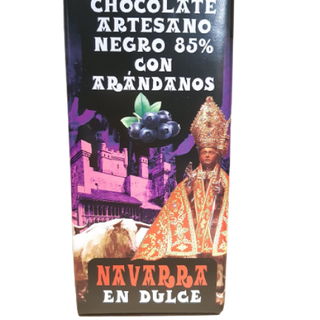 Chocolate Artesano negro 85% con arándanos