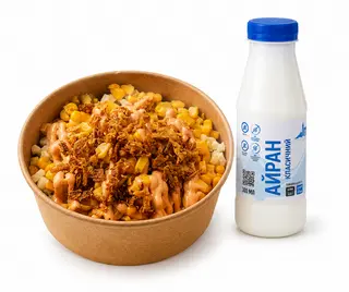 Комбо потата чізі кукурудза + Айран