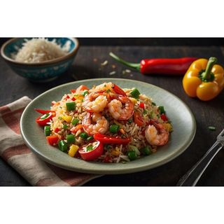 Prawn Fried Rice with Capsicums