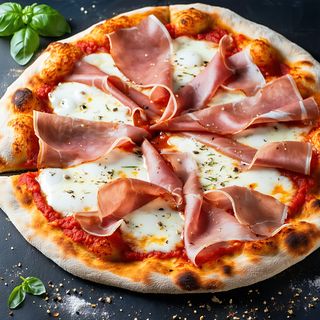 Pizza roja de jamoncita
