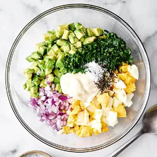 Gizzard, Egg & Avocado Salad