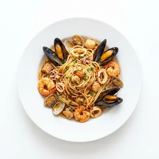Espaguetis Con Mariscos