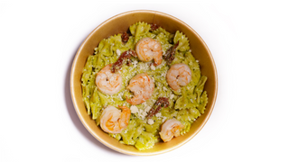 Makaron z krewetkami i pesto