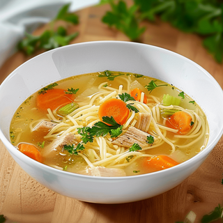 Supă de pui cu fidea și legume