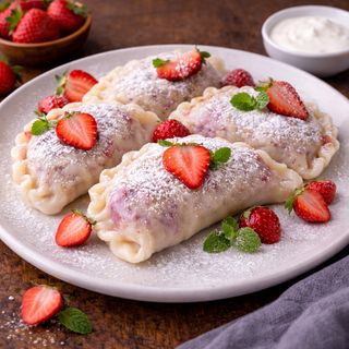 Pierogi z truskawkami/4 szt