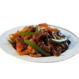 Shredded beef in green pepper sauce