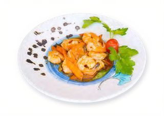 88. Gamberi bambù e funghi