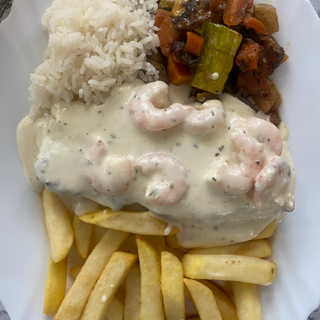 Solomillo Con Queso Y Gambas