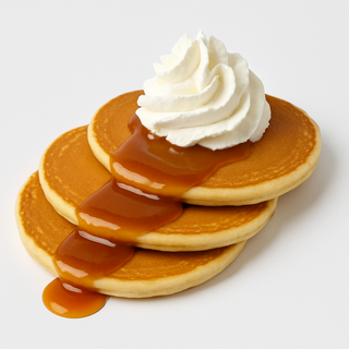 Tortitas con sirope y nata