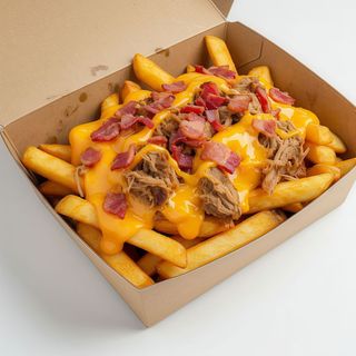 Patatas bacon y queso con pulled pork entera