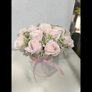 Caixa com 15 Rosas de Sabão Perfumadas - Rosa
