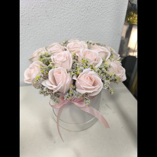 Caixa com 15 Rosas de Sabão Perfumadas - Rosa